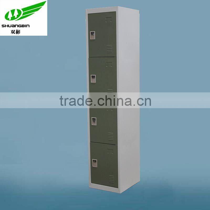 Single Column 4 Door Grey Steel Locker, School Clothes Closet