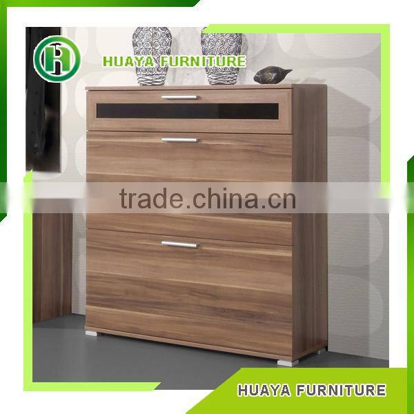 European large wooden mirrored shoe cabinet