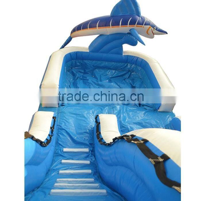 big fish attack outdoor sports equipment air trampoline prices, adult and baby inflatable used water slide for sale