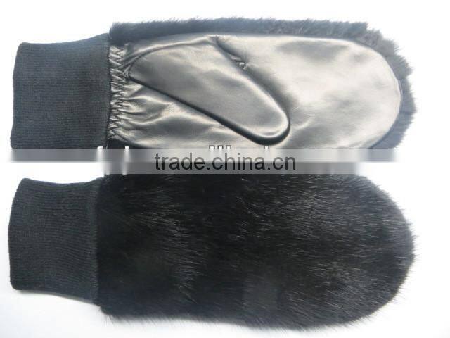 Winter Fashion gloves sheepskin fur leather mittens