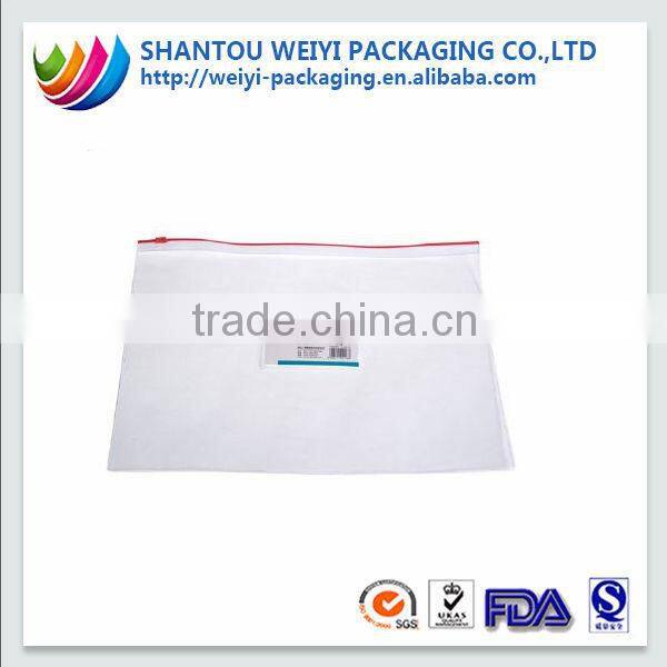PP/ PVC plastic clear file bag with zipperA3 A4 A5