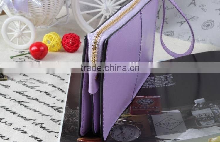 2016 New design wallet purple Leather Wallet lady's long wallet