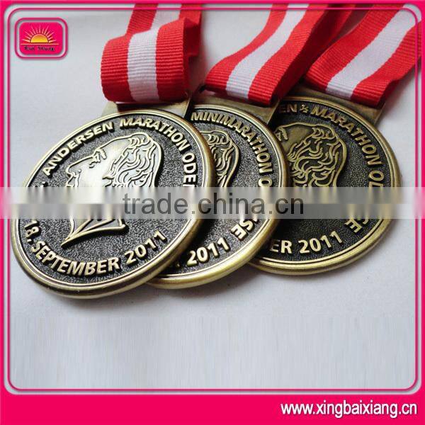 egypt diving dog dragon casting metal medals with red ribbon