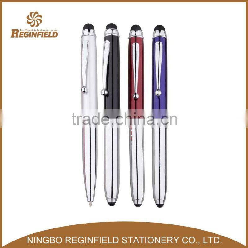 Hot selling metal light pen with touch, metal touch pen with LED,metal touch pen with light
