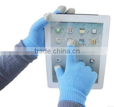 acrylic fibers iphone/ipad embroidery touchscreen gloves