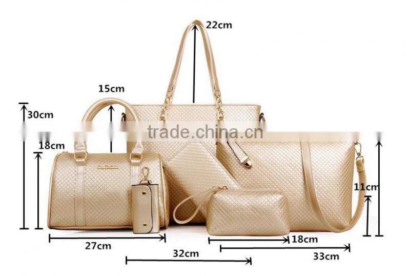 Best Seller New Pattern 6pcs Synthetic Leather Ladies Handbag Online Shopping