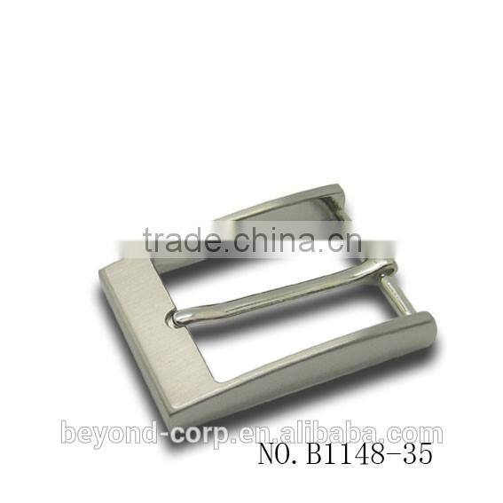 Plain Silver brushed Pin Belt Buckle for snap on belts