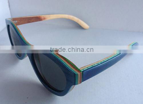 Meiaoqi skateboard wood Pure manual polarized sunglasses,custom wood sunglasses