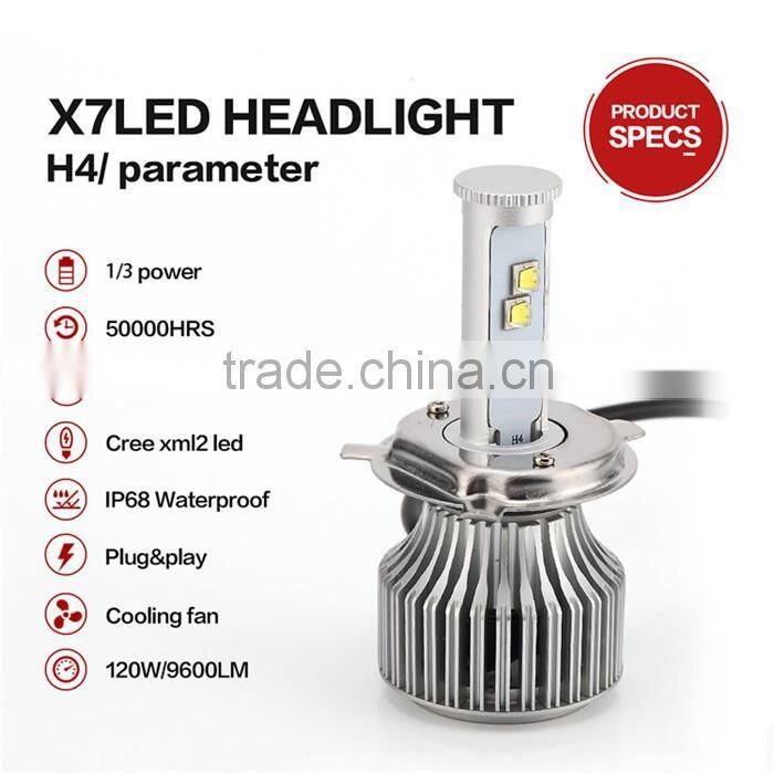 Hot Selling Waterproof Level High H4 Led Headlight p43t in Retail