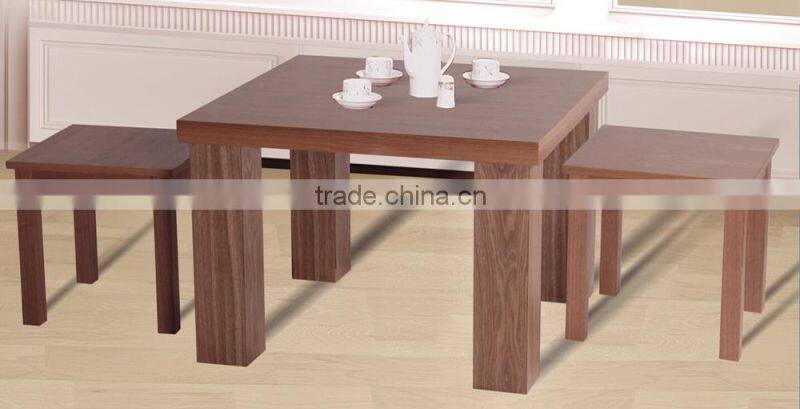 Wooden coffee table in living room