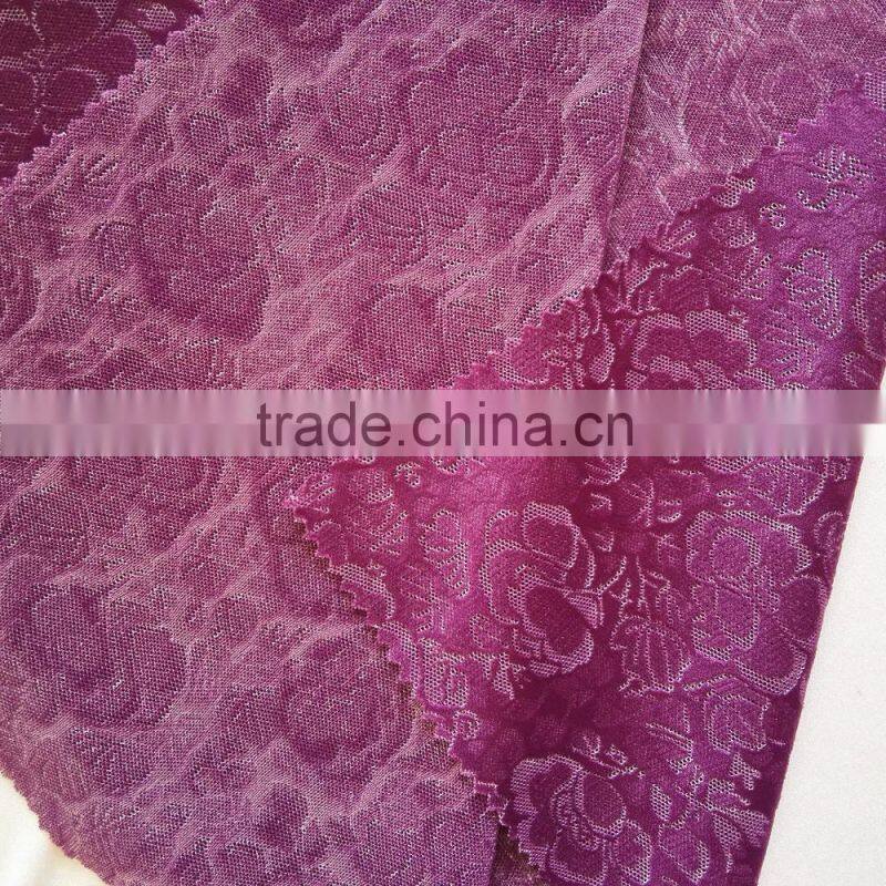 China factory wholesale polyester nylon floral jacquard knit fabric for making bras