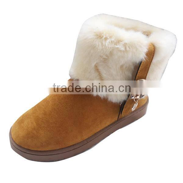 2015 Hot selling fur ladies warm snow boots cheap