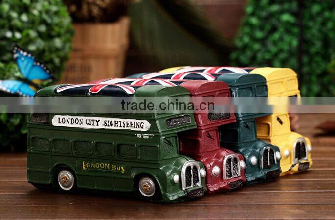London Bus Natural Resins Piggy Bank