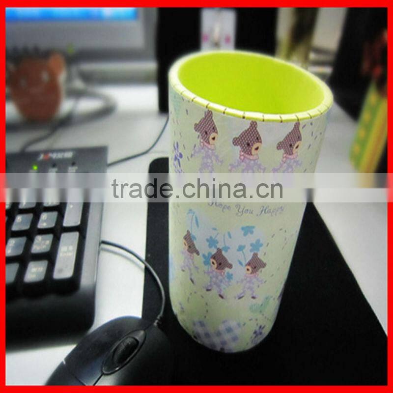 Wholesale luxury pink round cardboard box with black ribbon