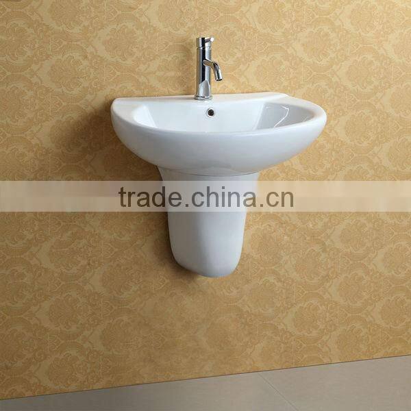 Semi Pedestal Wall Hung Bathroom Ceramic Sinks