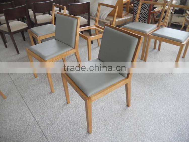 Environmental friendly lacquer commercial furniture restaurant solid wood leg chair