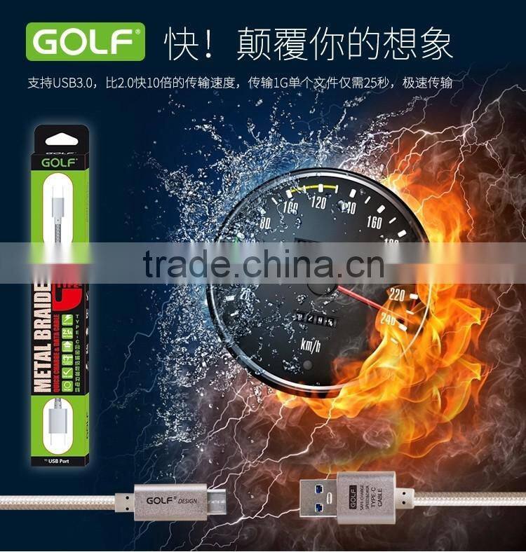 Original GOLF Fast Charger USB 3.0 Type-C Data Sync Charging Cable For Macbook / Nokia N1 / LeTV / Pro Type-C