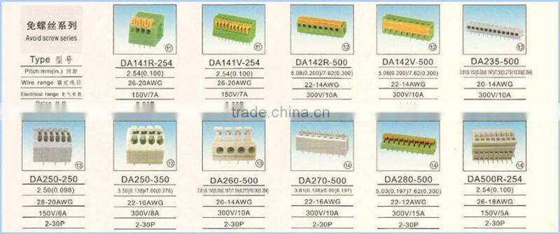 Factory Cutsom 2 3 4 5 6 7 10 Pin Screwed Pluggable 3.50 3.81 5.08 7.50 7.62mm PCB Terminal Block