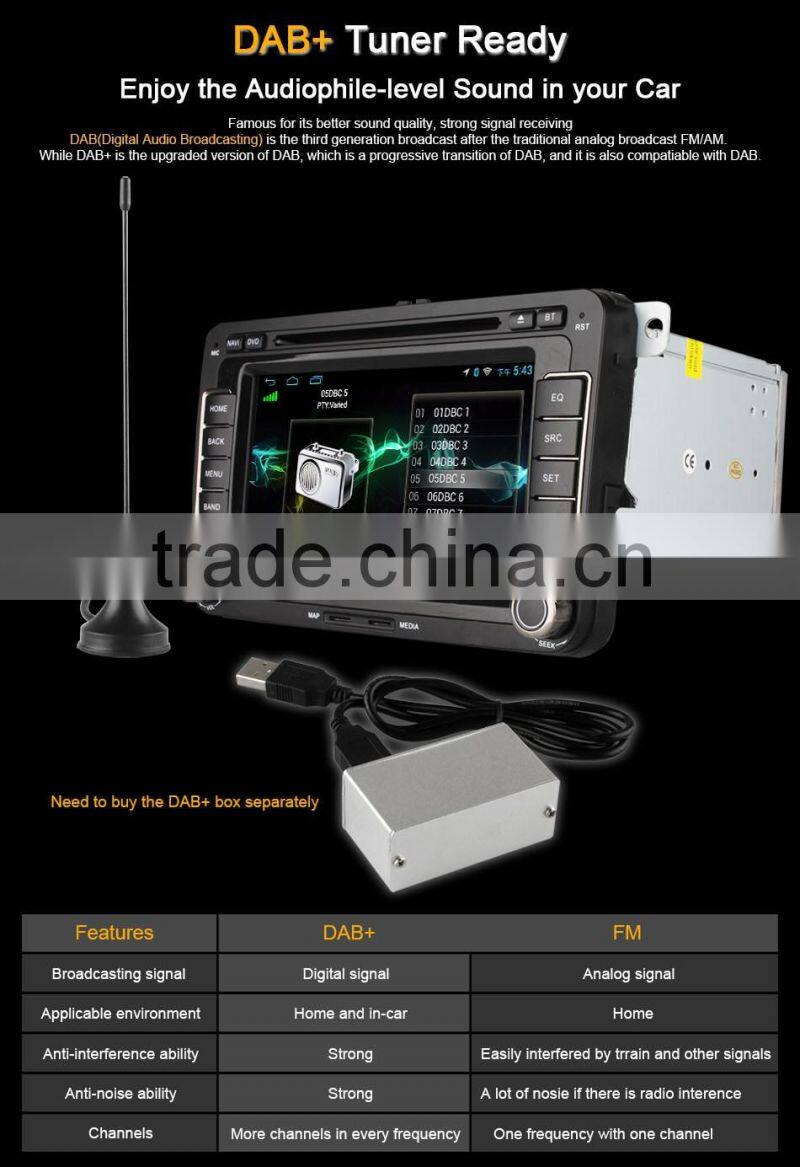 Ownice Quad core android 4.4 car audio player for VW POLO GOLF JETTA support TV OBD wifi DAB mirror link canbus