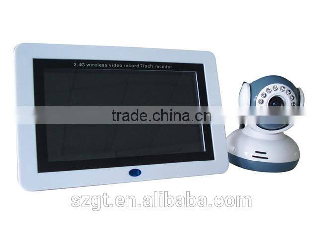 7 Inch Full Color Apple Shape White Color Wireless Digital 2.4GHz Baby Monitor