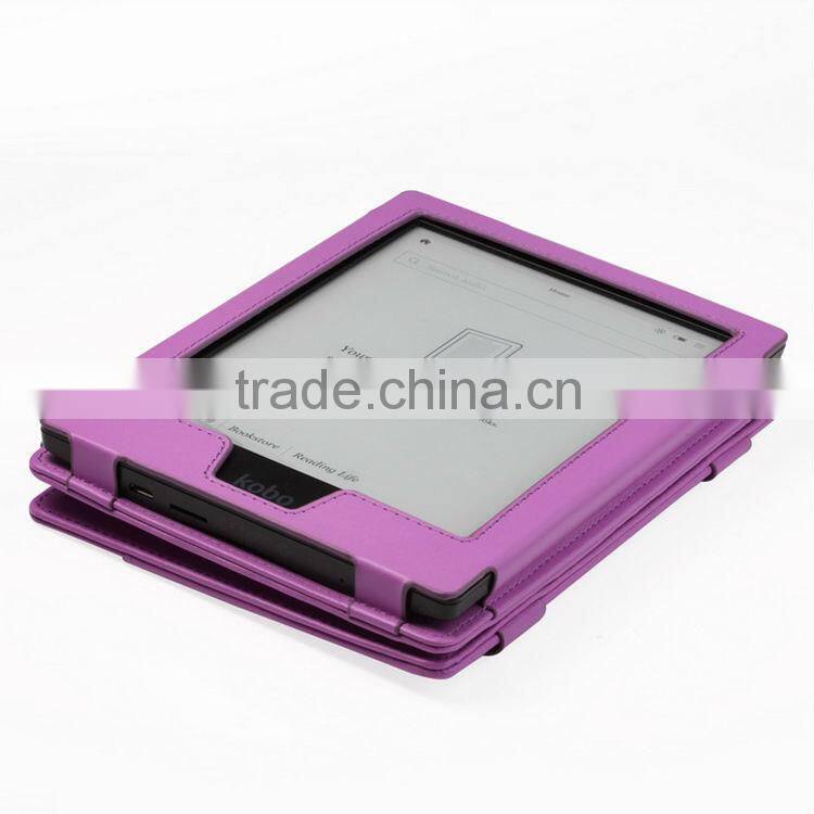 Book style Leather Case for kobo aura hd,Stand Leather case for kobo aura hd