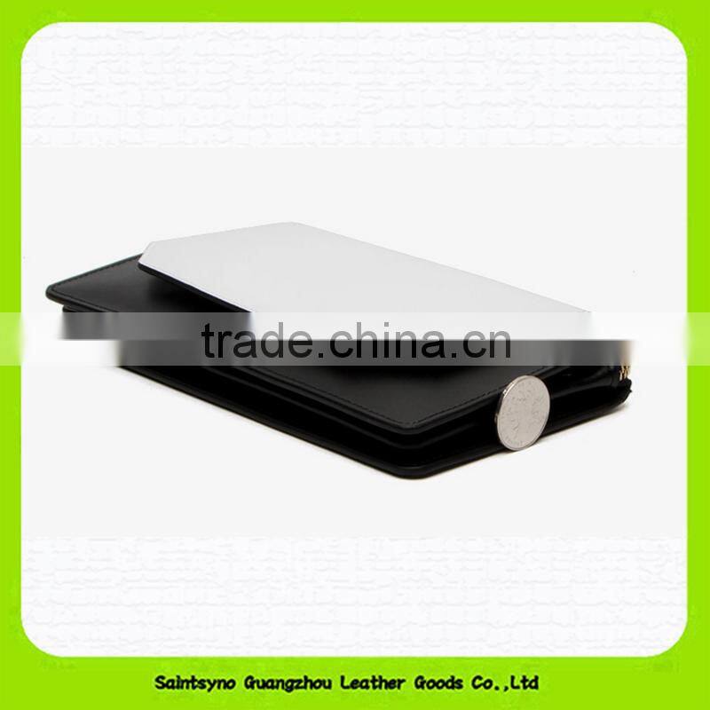 15634 Splicing color leather long style clutch bag purse