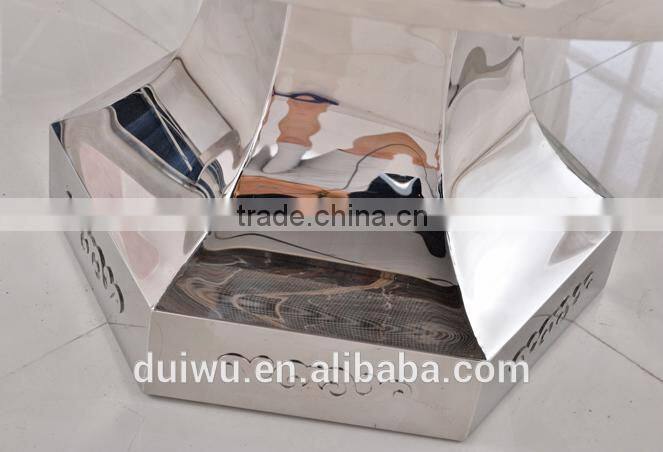 2016 modern stainless steel base rotating marble table top round dining table