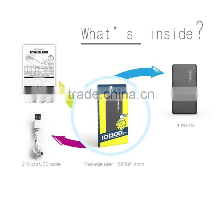 PINENG PN-951 2016 newest Version Ultra-thin 10000mAh Credit Card Power Bank