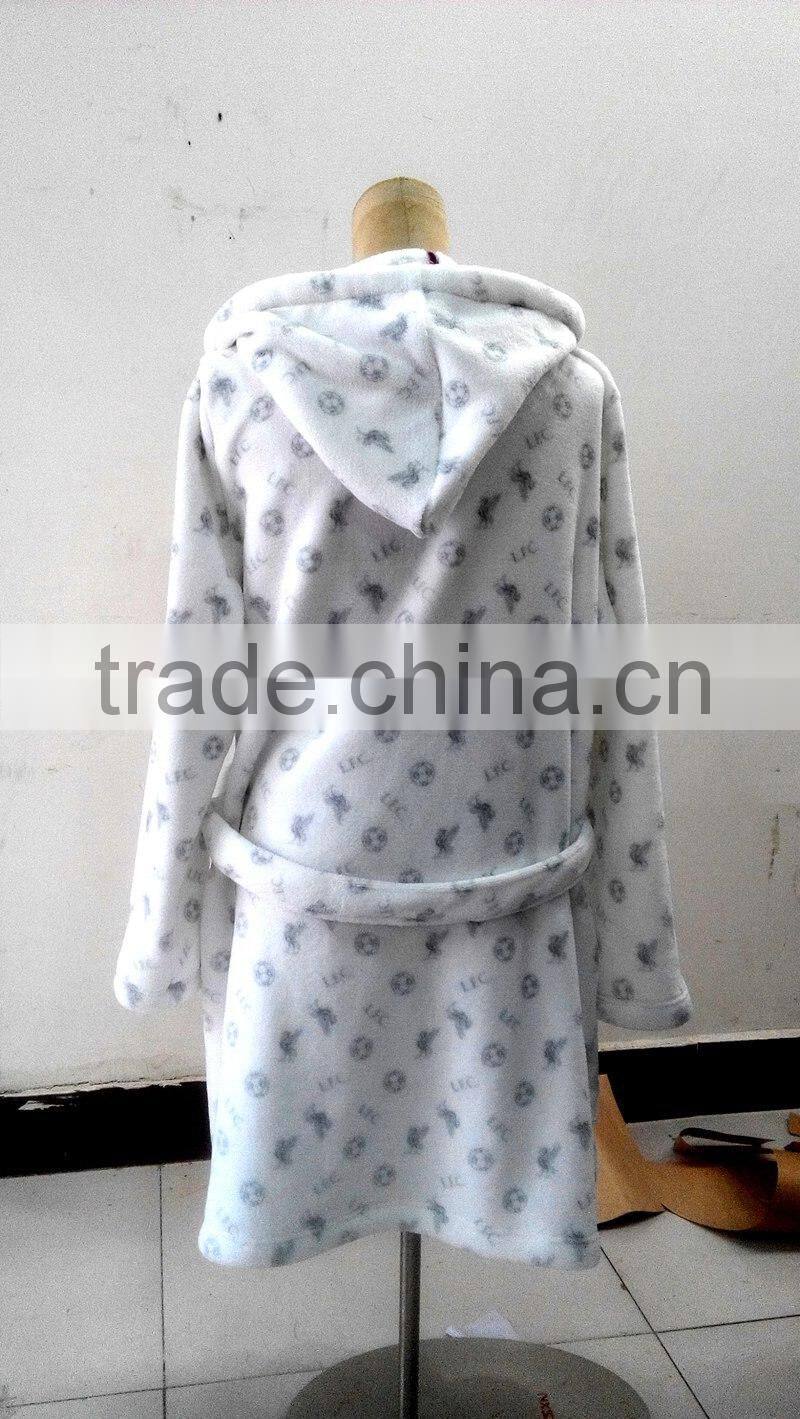 coral fleece gown