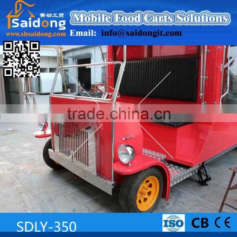 CE approval Big capacity mobile kitchen truck-mobile vintage food van for design