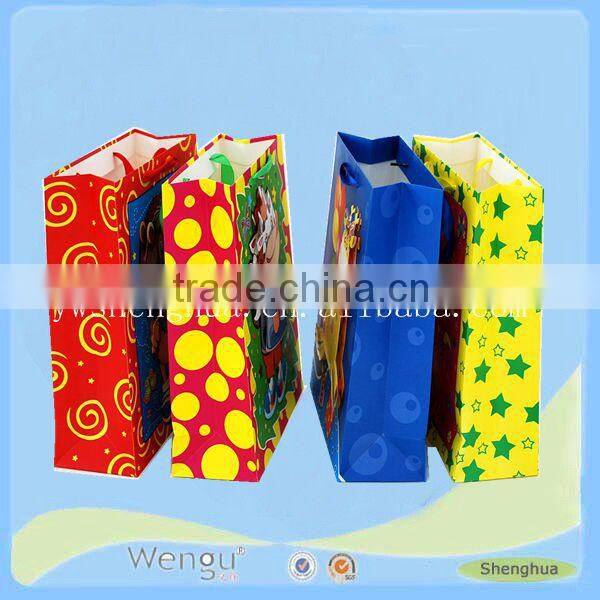 alibaba china promotion cheap gift bag /hanging paper shopping bags