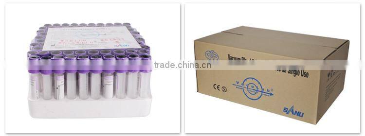 China manufacturer medical disposable safety blood collection tubes with different colors for sale