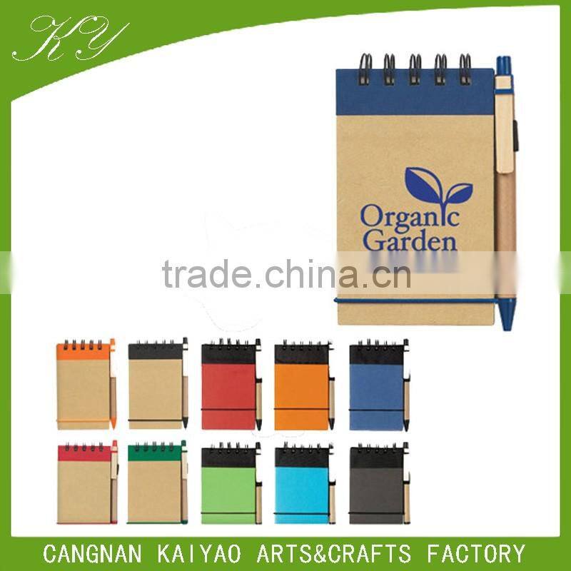 Brown Spiral cardboard cover logo notebook wholesale