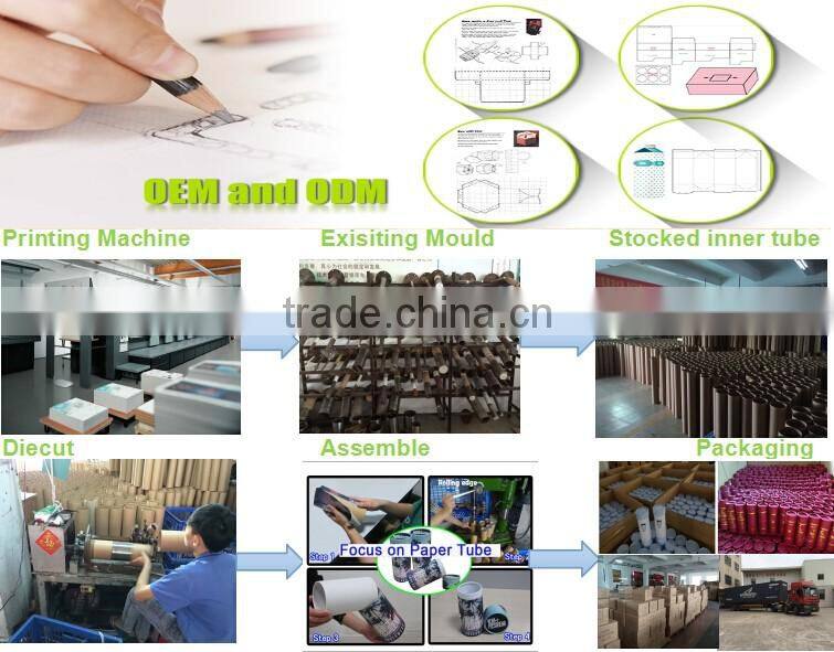 High Quality Cardboard paper tube box with Ribbon