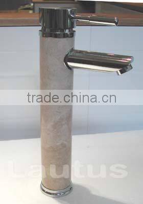 White marble bathroom and kitchen sink stone faucet