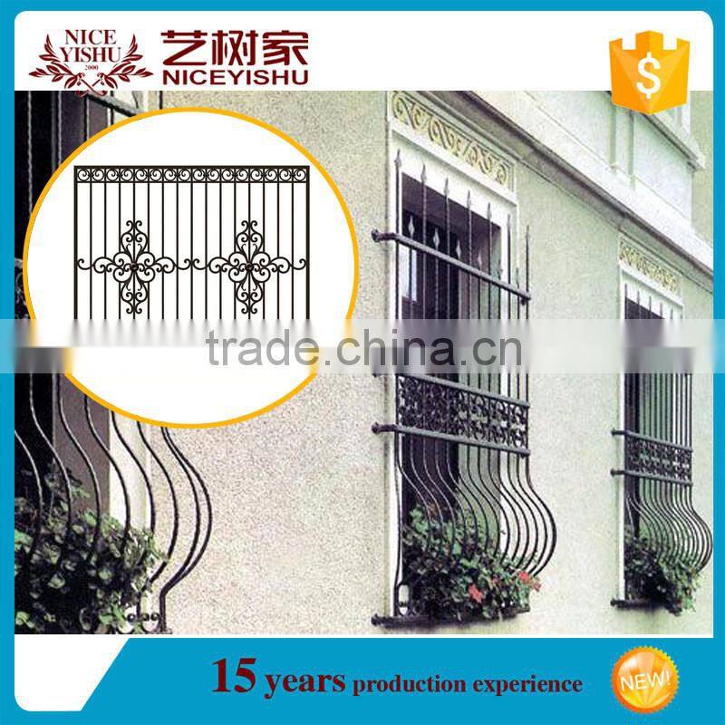 wrought iron window grill design for safety