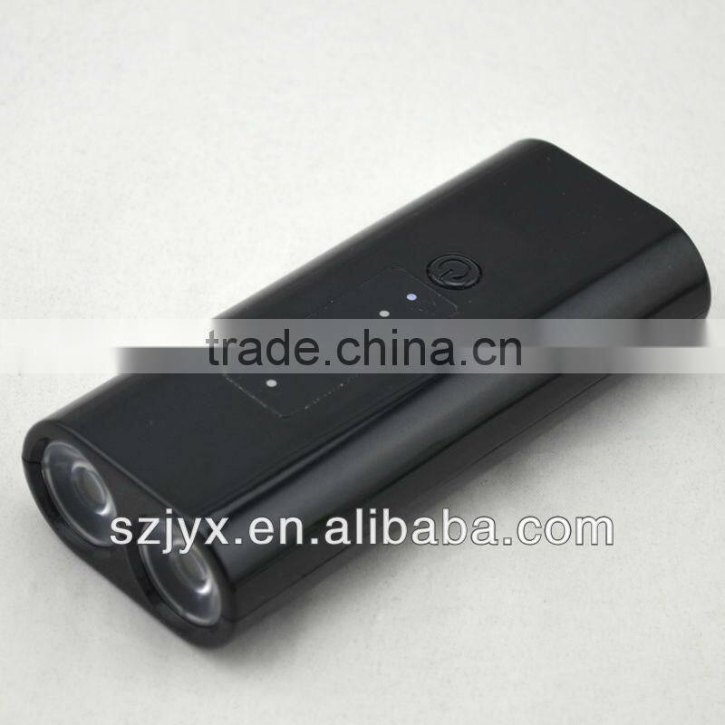 4400mAh with built in dual lamps flashlight mobile phone power bank