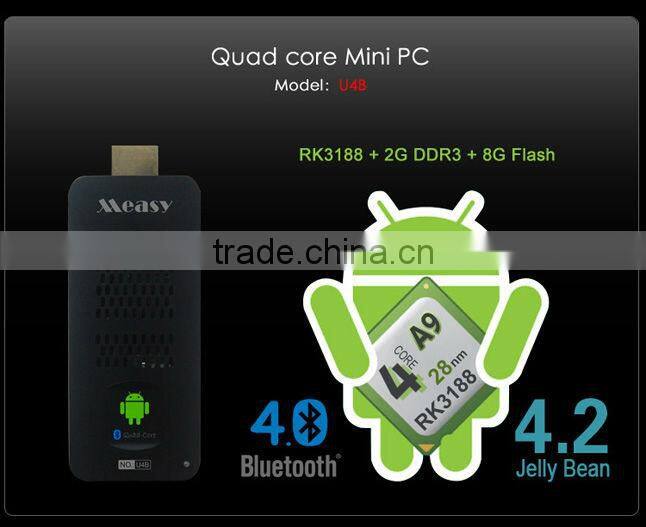 MEASY U4B Rockchip RK3188 Quad Core TV Box Stick Android 4.2 Mini PC 2GB RAM 8GB ROM With Bluetooth 4.0