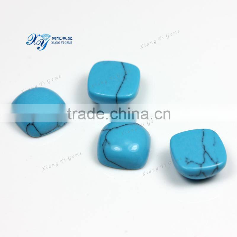 Most Beautiful Synthetic Turquoise Stone 7x7mm Square Cut Gemstone Wholesale Turquoise Square Cabochon