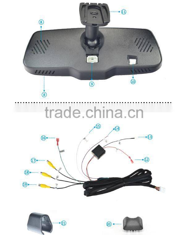 7.3 inch mirror-link rearview mirror with back-up camera display