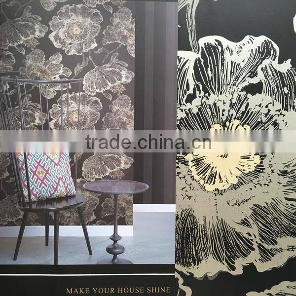 pretty flowers paper wallpaper for interior home decoration