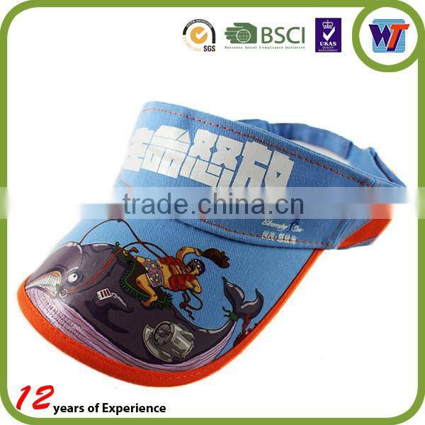 2015 New Fashion 3d embroidery PVC Custom cap Cotton Sun Visor hats