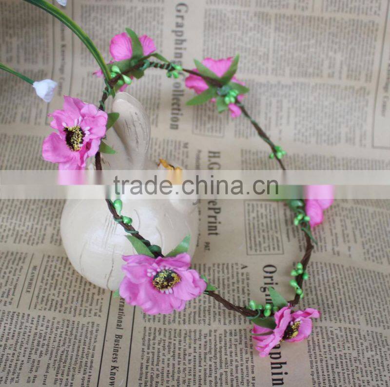 2015new arrival hair flower wreath for girl Festive Decoration