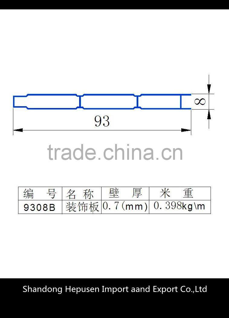 9308B alumium profiles 6063 T5 for decorative sheet