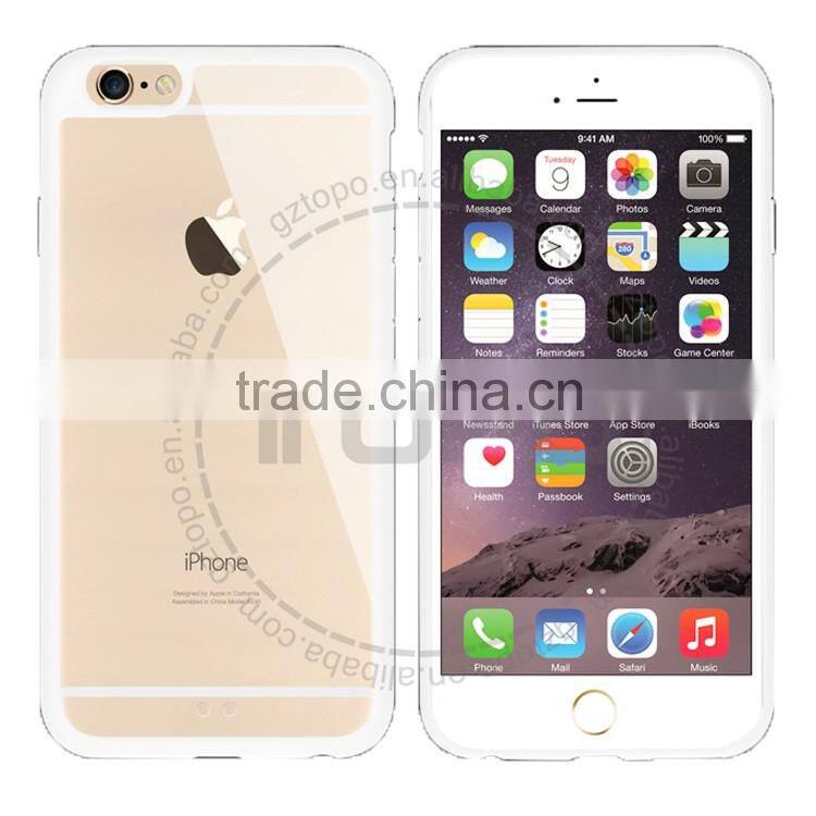 Wholesale Hard Back PC Plastic Transparent clear tpu bumper Cell mobile phone Cover Case for iPhone 6 6s 6plus