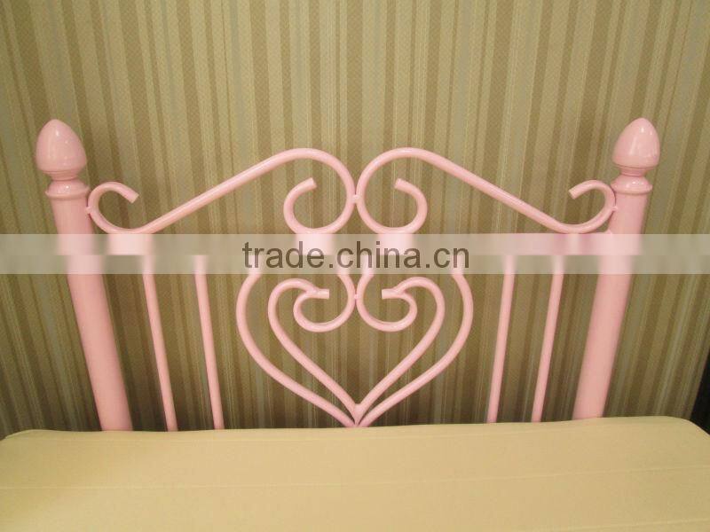 single pink folding metal bed