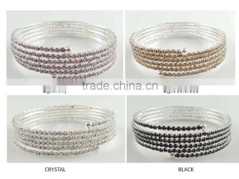 rhinestones coil bangle