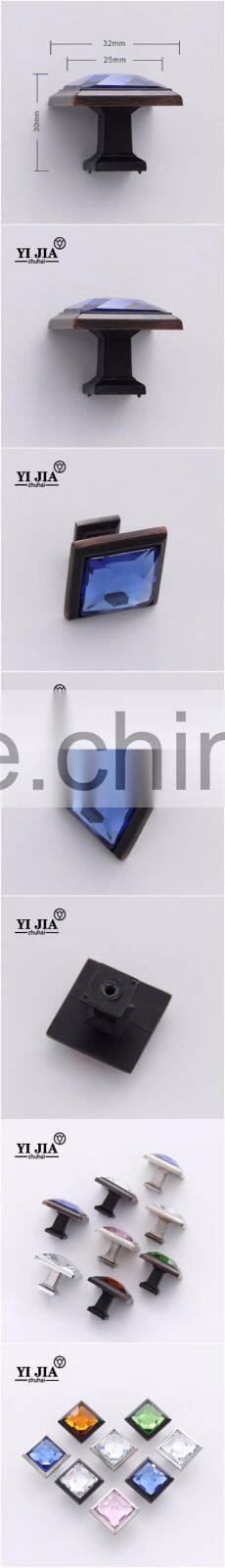 Bedroom Cabinet Door Zinc Alloy Crystal Glass Knob and Pull