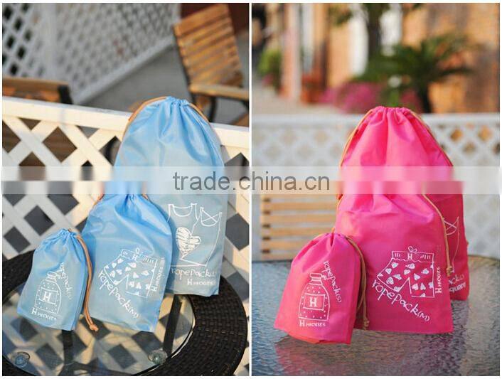 korean style fabric nylon small drawstring storgage bag for small quantity order