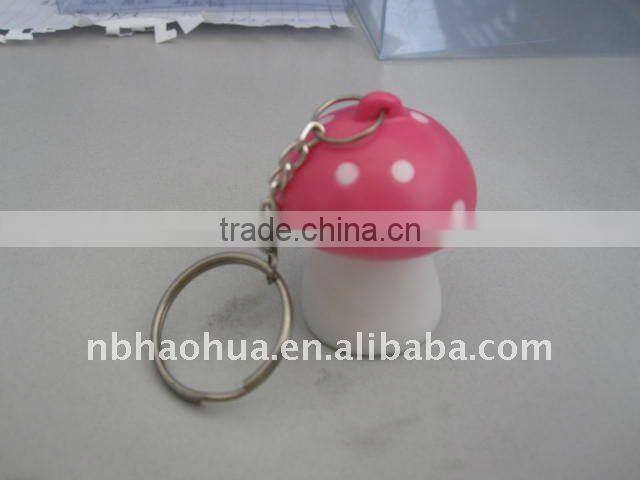 LED plastic mushroom key chain light